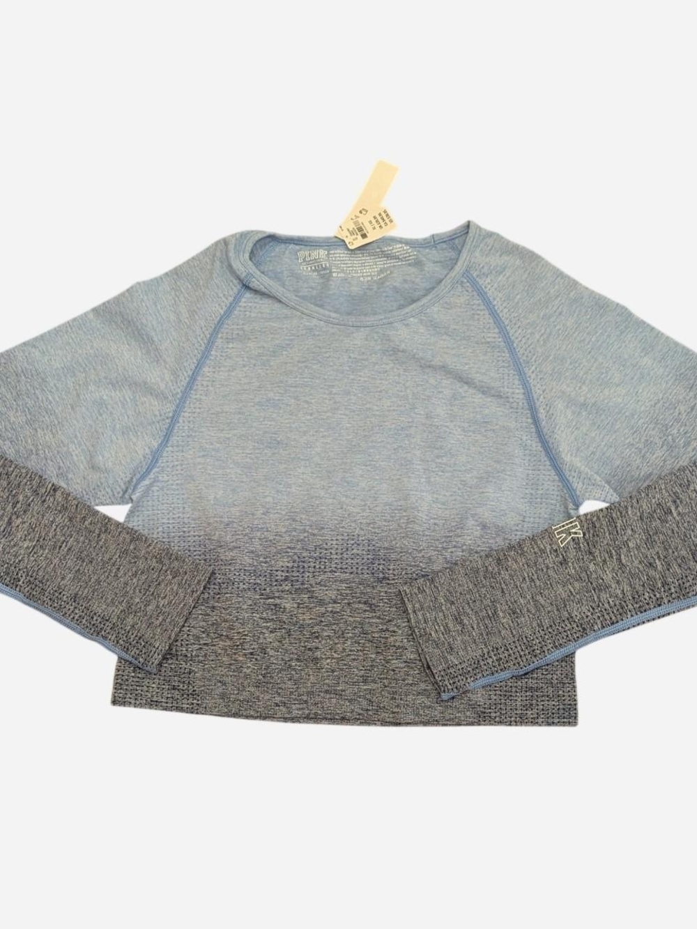 PINK Victoria's Secret Light Blue to Gray Ombre Workout Top